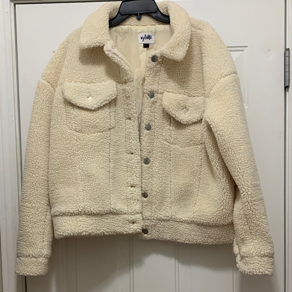 Vylette Cream Sherpa Jacket Size XXL